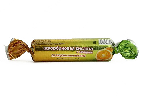 Аскорбиновая кислота ЭКО с сах. апельсин крутка N10 купить в Белгороде
